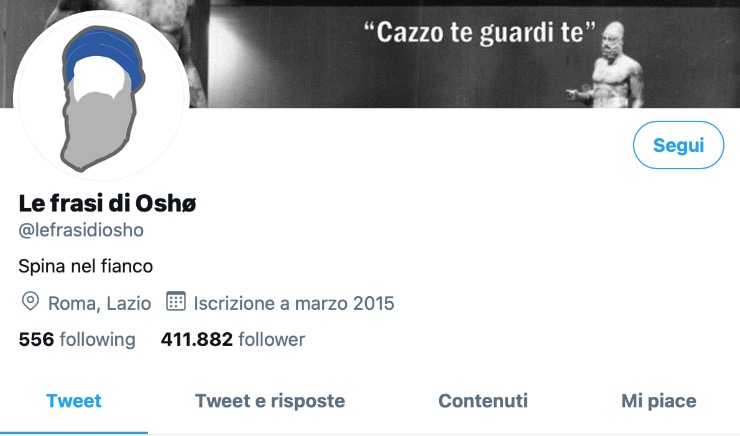 pagina Twitter Le frasi di Osho