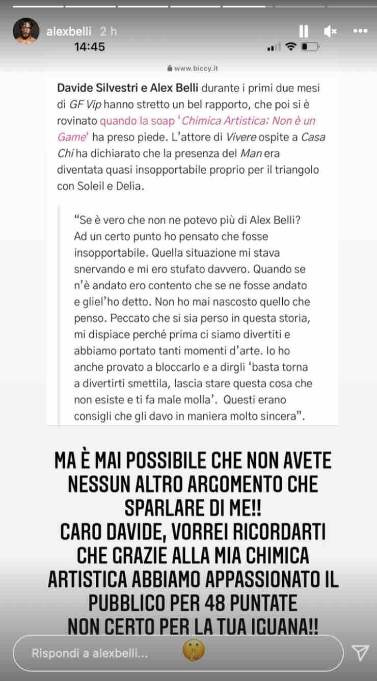 Alex Belli (Instagram Stories)
