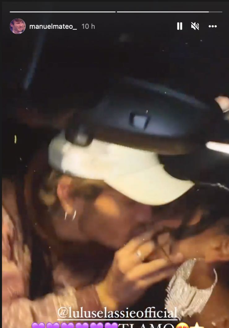 Manuel Bortuzzo bacio in auto (Instagram)