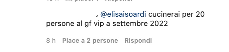 Commento Instagram a Elisa Isoardi