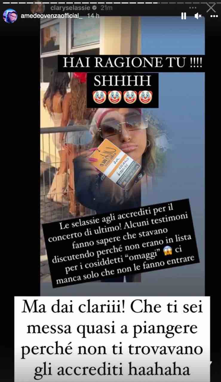 Clarissa Selassié (Instagram stories)