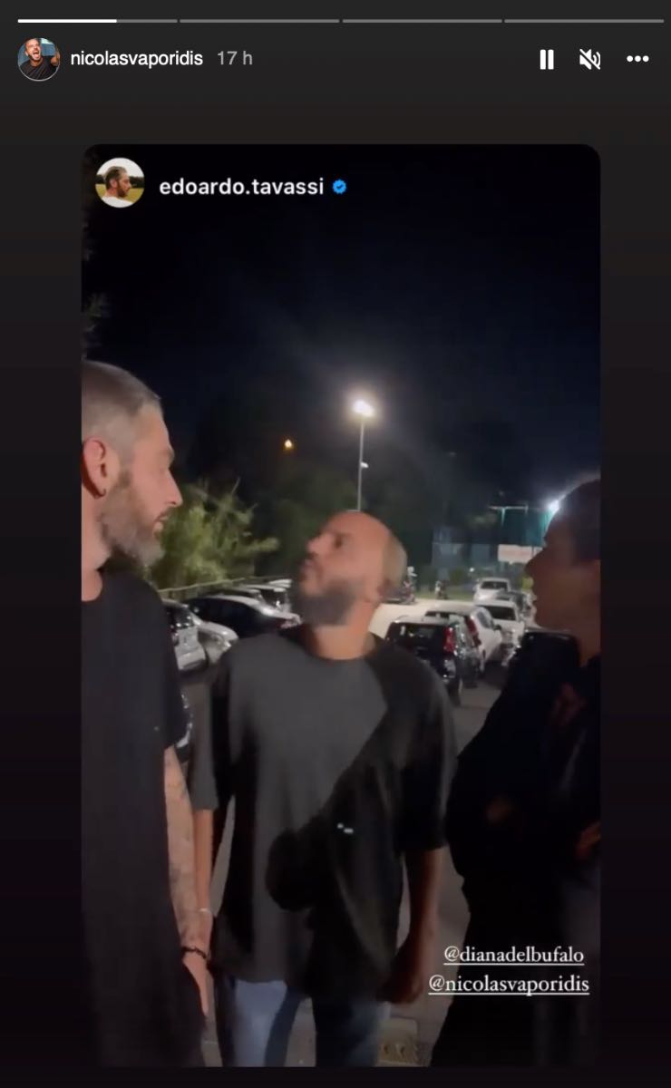 Nicolas Vaporidis sputa a Edoardo (Instagram)