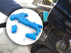 auto che mette diesel e mappa italia