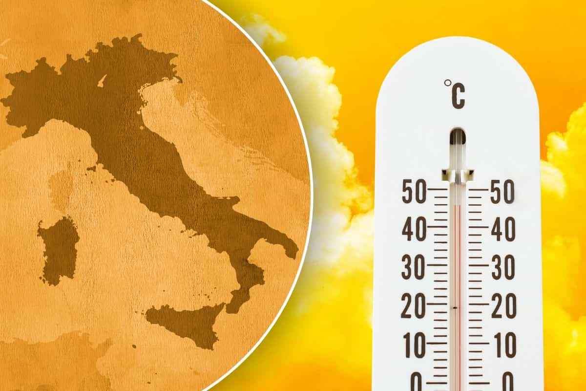 Termometro e mappa dell'Italia