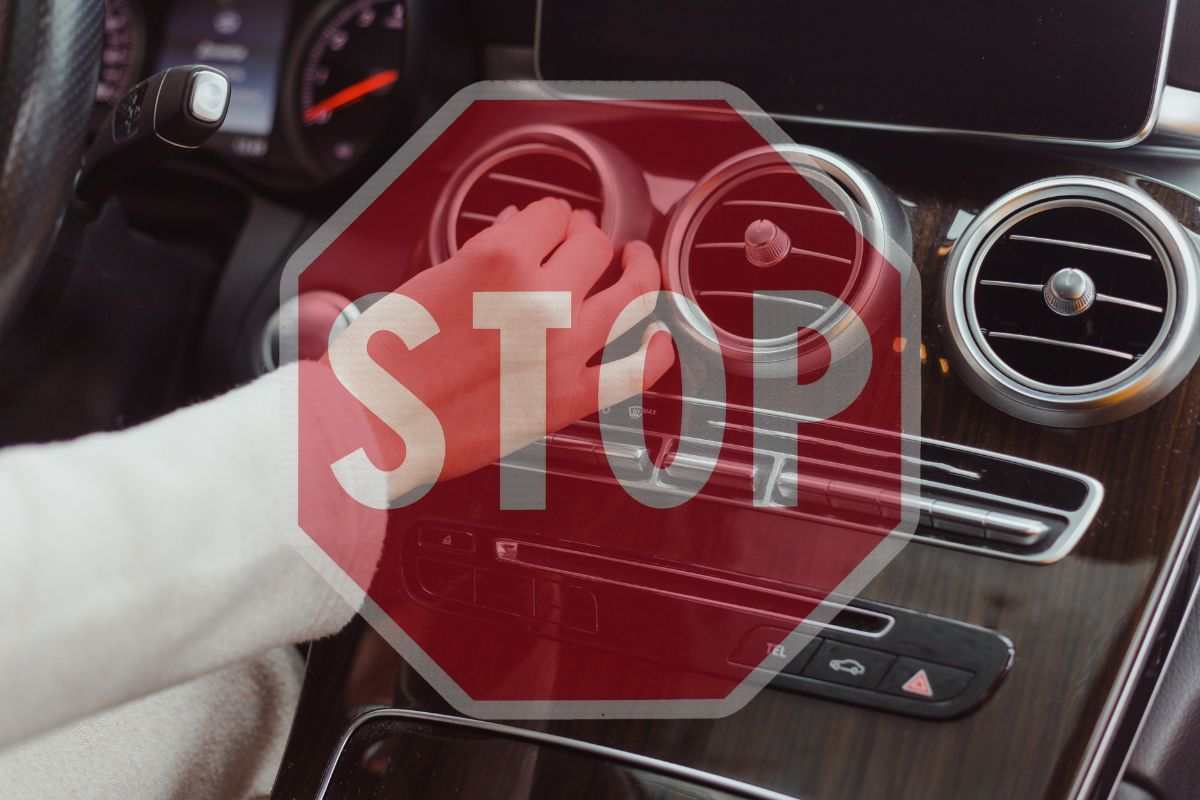 aria condizionata e cartello stop