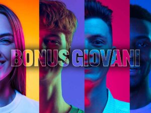 dei giovani e la scritta bonus giovani