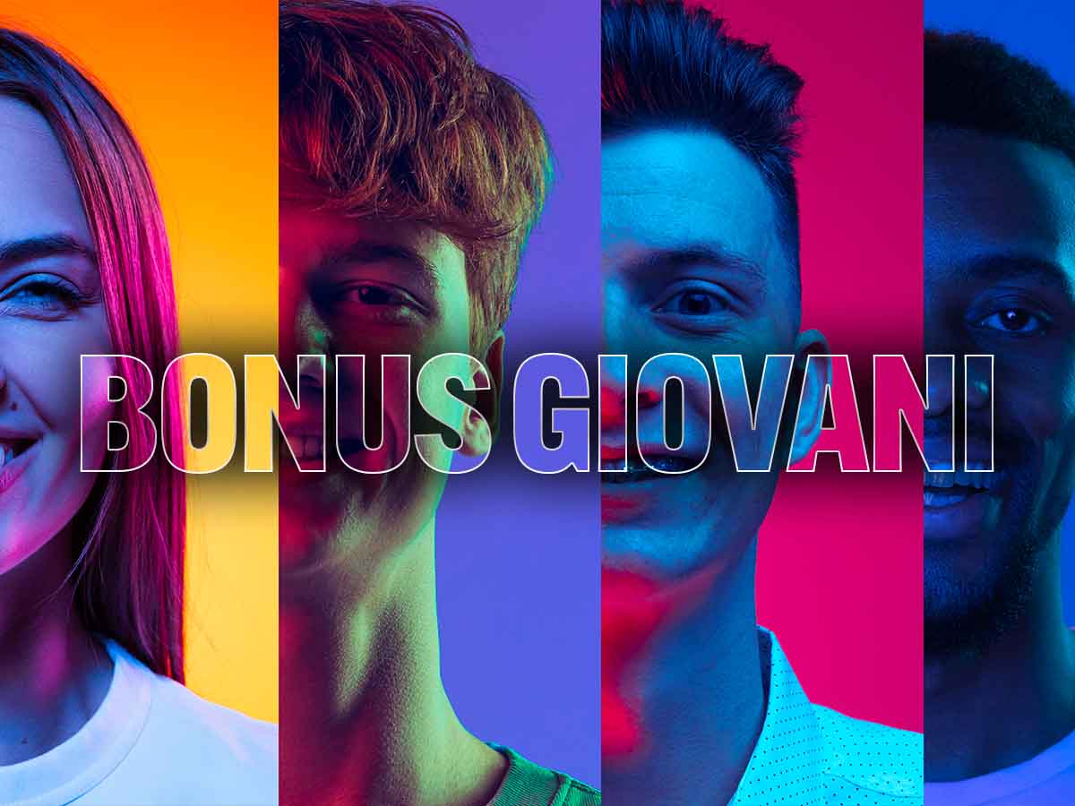 dei giovani e la scritta bonus giovani