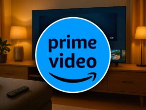 televisore e nel cerchio la scritta Prime Video