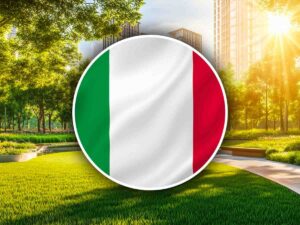 Bandiera italiana in città