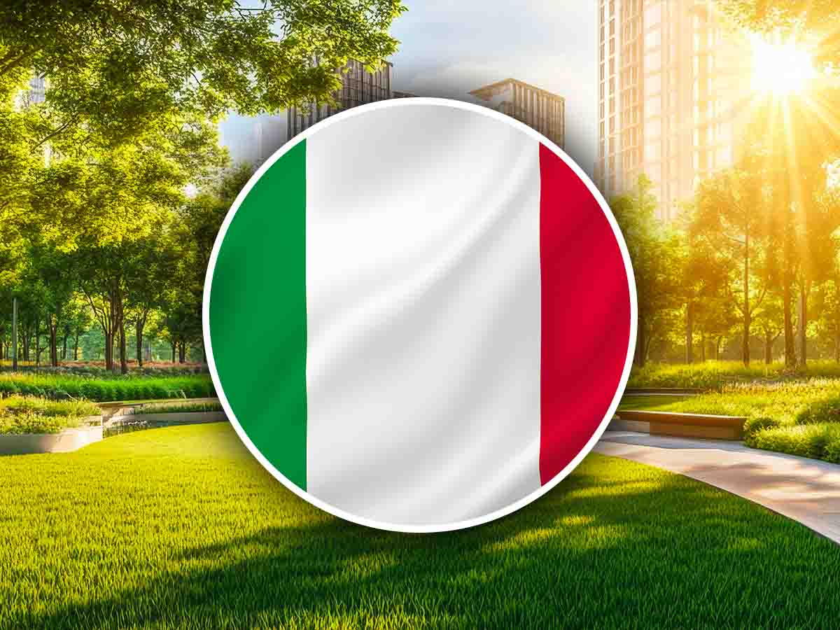 Bandiera italiana in città