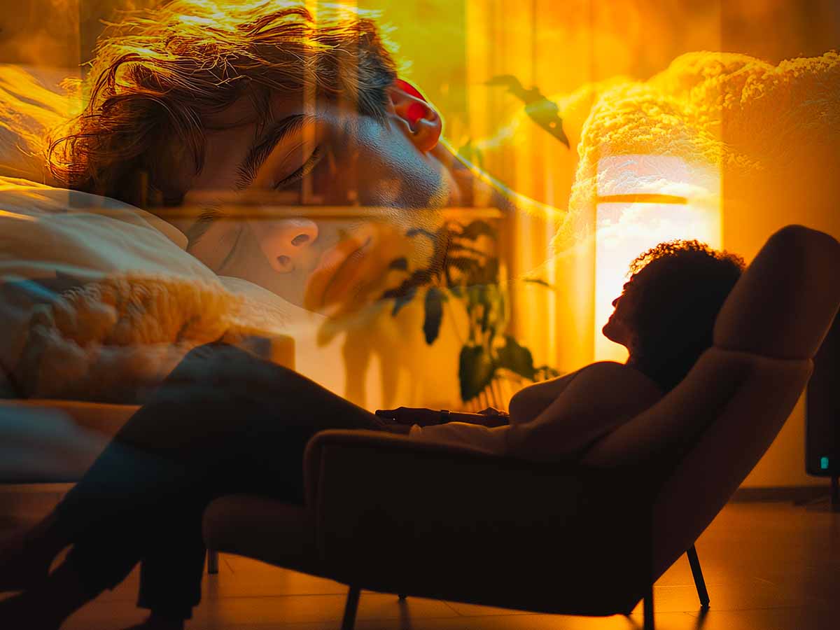 ragazzo al caldo che prova a dormire