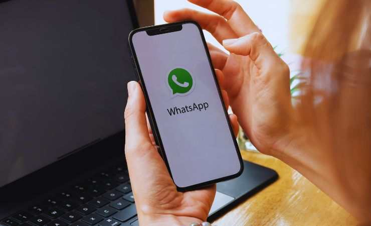 smartphone con whatsapp tra le mani